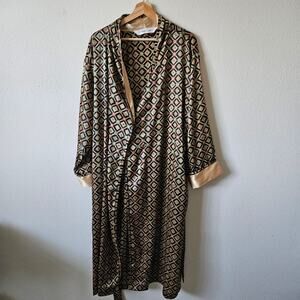 Vintage Victoria's Secret Robe Gold and Black Medium